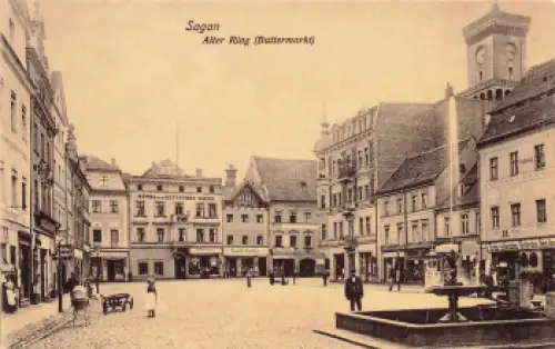 Sagan Alter Ring Buttermarkt Schlesien Zagan *  1907