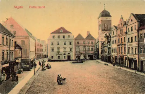 Sagan Buttermarkt Schlesien Zagan * um 1910