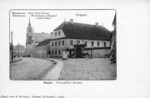 Sagan Freystädter Strasse Propstei Shlesien Zagan * um 1910