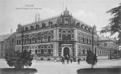 Sagan Postamt und Kreishaus Schlesien Zagan * um 1910