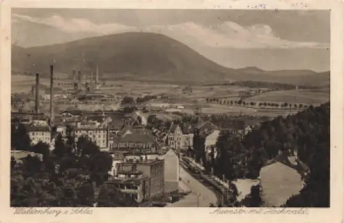 Waldenburg Schlesien Wałbrzych Auenstrasse RS Stempel Bundesversammlung schles. Stenographen 17./19. juni 1922