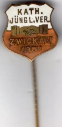Zwickau Sachsen Katholischer Jünglingsverein 1908 Anstecknadel emailliert