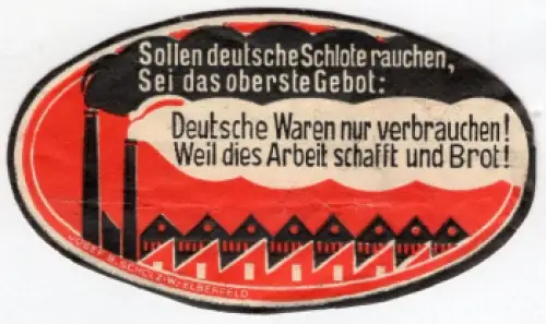Vignette "Kauft deutsche Waren" um 1930