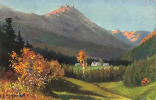 Riesengebirge Prinz Heinrich Baude Künstlerkarte Morgenstern Schlesien Księcia Henryka * um 1910