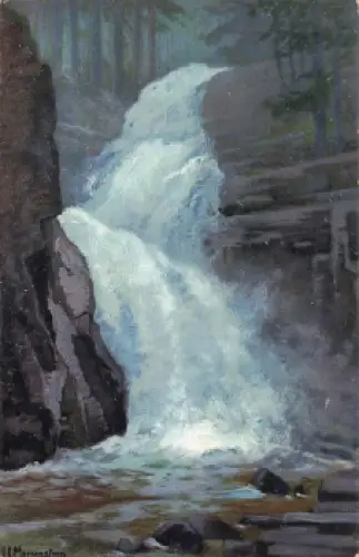Riesengebirge Zackelfall Künstlerkarte Morgenstern Schlesien * um 1910