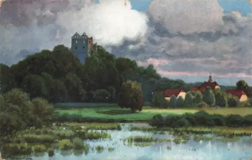 Isergebirge Burg Greiffenstein Künstlerkarte Morgenstern Schlesien * um 1910