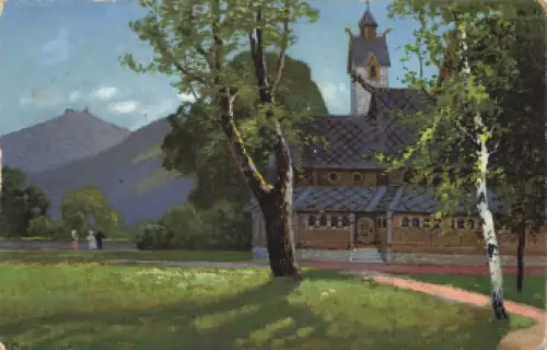 Riesengebirge Kirche Wang Künstlerkarte Morgenstern Schlesien * um 1910