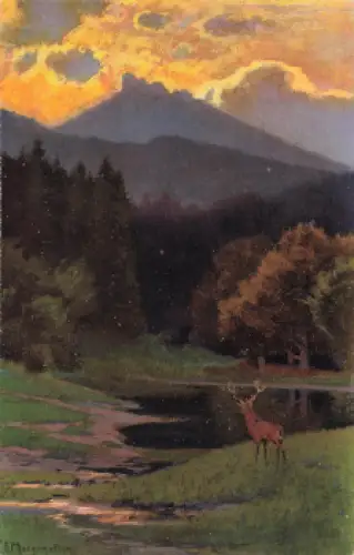 Riesengebirge Kynast Künstlerkarte Morgenstern Schlesien Chojnik * um 1910