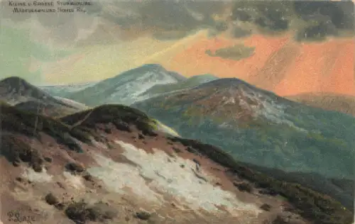 Riesengebirge Sturmhaube Künstlerkarte Paul Rudolf Linke Schlesien * um 1900