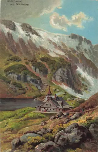 Riesengebirge Teichbaude Künstlerkarte Paul Rudolf Linke Schlesien * um 1900