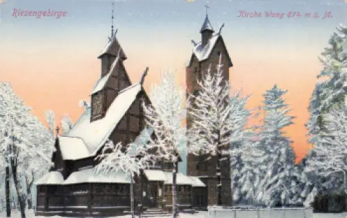 Brückenberg Riesengebirge Kirche Wang Schlesien Bierutowice * um 1910