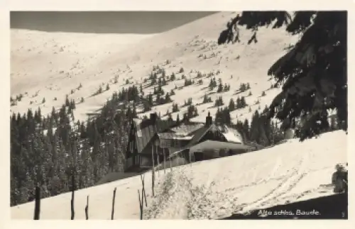 Alte schlesische Baude Riesengebirge Schlesien Pod Łabskim Szczytem gebraucht 1928
