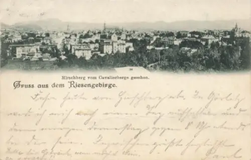 Hirschberg vom Cavallierberg Riesengebirge Schlesien Jelenia Gora o 1901