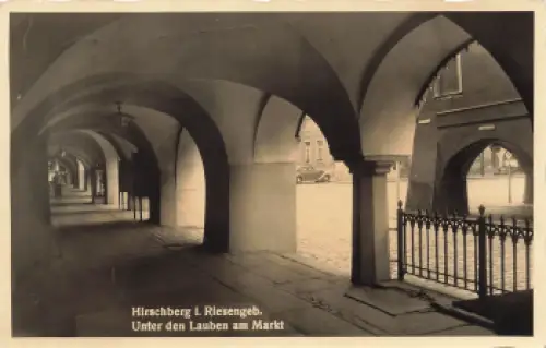 Hirschberg unter den Lauben am Markt Riesengebirge Schlesien Jelenia Gora o 1940