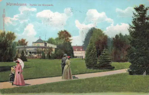 Bad Warmbrunn Kurpark Riesengebirge Schlesien Cieplice Śląskie-Zdrój o 1911