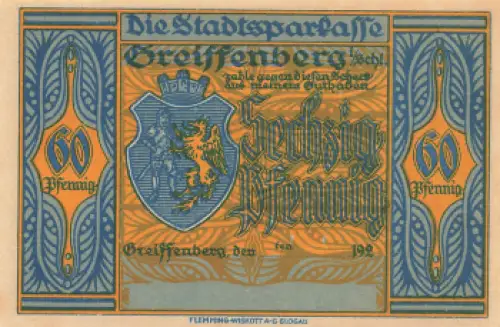 Greiffenberg Schlesien Notgeldschein Gryfów Śląski 1920
