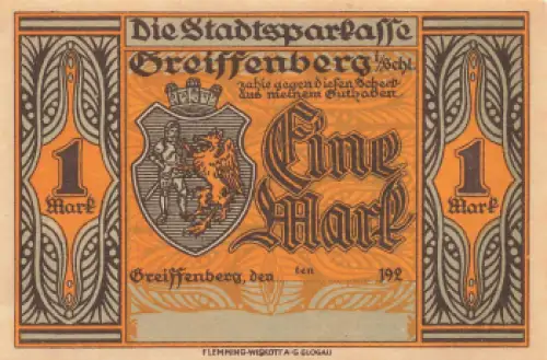 Greiffenberg Schlesien Notgeldschein Gryfów Śląski 1920