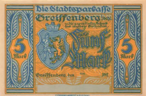 Greiffenberg Schlesien Notgeldschein Gryfów Śląski 1920