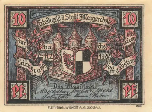Marggrabowa Ostpreussen Notgeldschein Olecko 1920