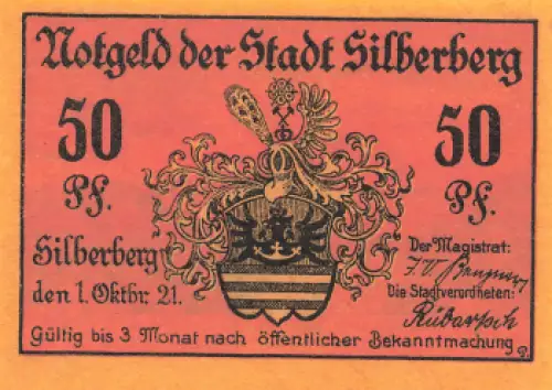 Silberberg Schlesien Notgeldschein Twierdza Srebrnogórska 1921