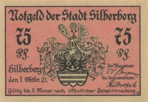 Silberberg Schlesien Notgeldschein Twierdza Srebrnogórska 1921
