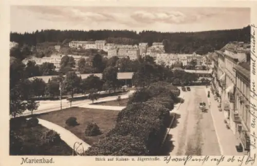Marienbad Kaiser und Jägerstraße Böhmen Mariánské Lázně o 1911
