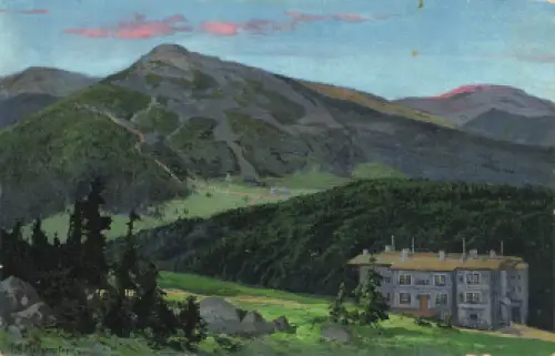 Peterbaude Riesengebirge Künstlerkarte Morgenstern * um 1910