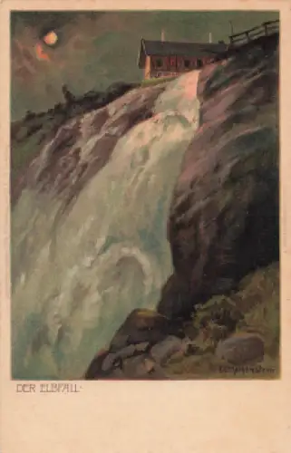 Elbfall Riesengebirge Künstlerkarte Morgenstern * um 1900