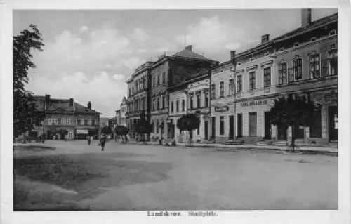 Landskron Stadtplatz Böhmen Sudetengau Lanškroun gebraucht 1942