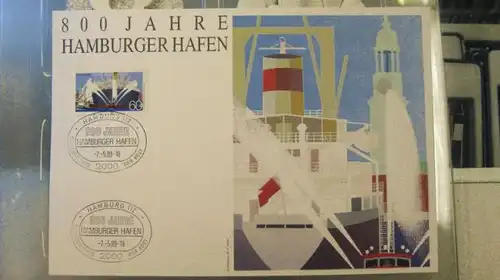 Karte 800 Jahre Hamburger Hafen 1989