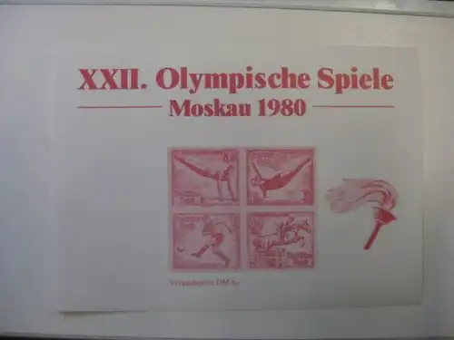 Vignette XXII. Olympische Spiele MOSKAU 1980