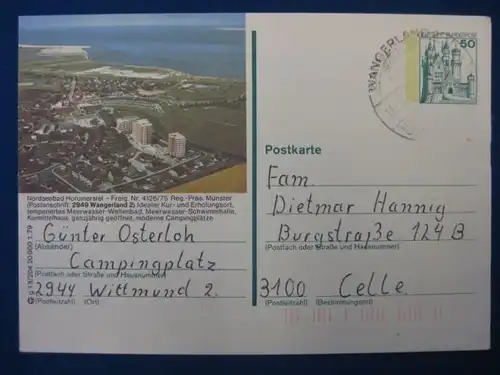 Bildpostkarte P 129 Deutschland Horumersiel Wangerland 