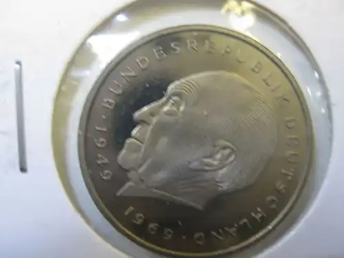2 DM Münze Konrad Adenauer 1977 F, PP Polierte Platte Spiegelglanz