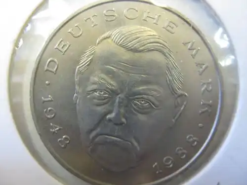 2 DM Münze Ludwig Erhard  1996 F, Stg