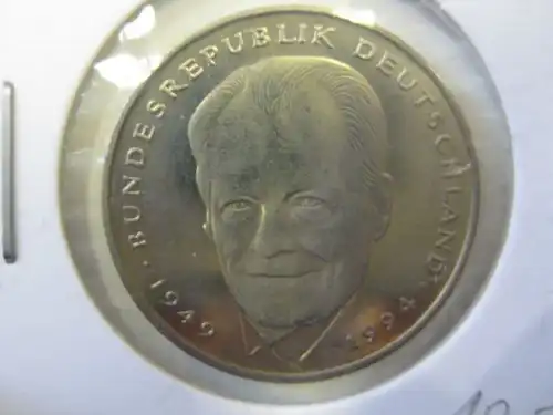 2 DM Münze Willy Brandt 1996 F, Stg