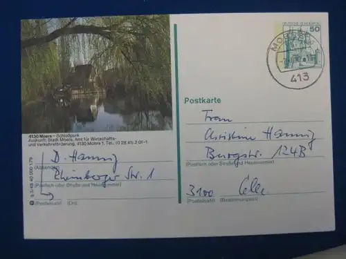 Bildpostkarte P 129 Deutschland Moers