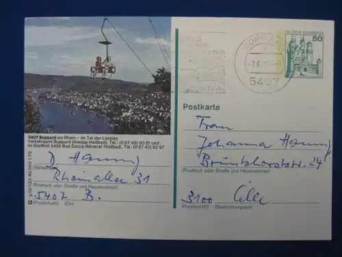 Bildpostkarte P 129 Deutschland Boppard