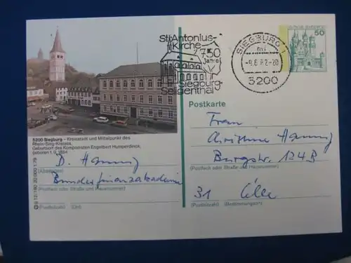 Bildpostkarte P 129 Deutschland Siegburg