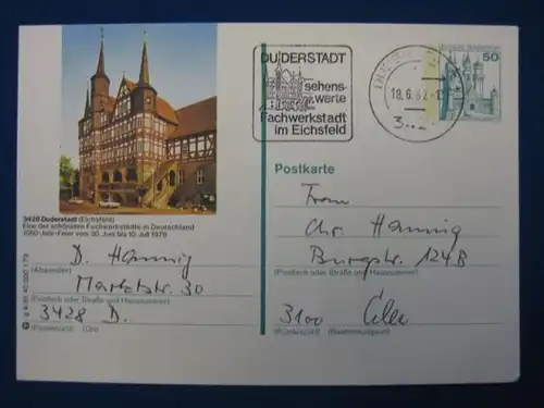 Bildpostkarte P 129 Deutschland Duderstadt (Eichsfeld)