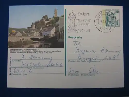 Bildpostkarte P 129 Deutschland Dillenburg