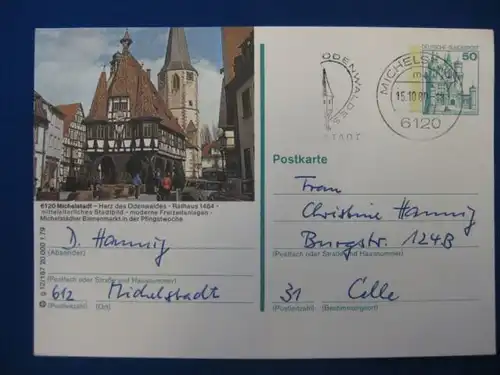 Bildpostkarte P 129 Deutschland Michelstadt