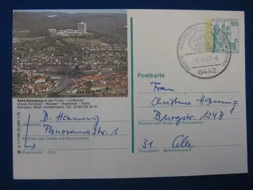 Bildpostkarte P 129 Deutschland Rotenburg a d Fulda