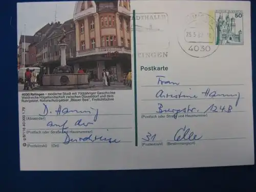 Bildpostkarte P 129 Deutschland Ratingen