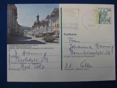 Bildpostkarte P 129 Deutschland Bad Tölz, Oberbayern