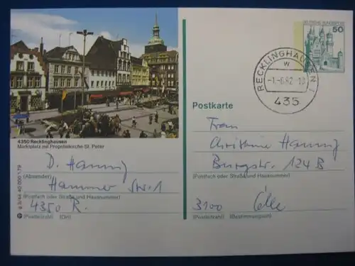 Bildpostkarte P 129 Deutschland Recklinghausen