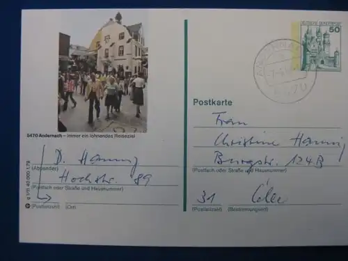 Bildpostkarte P 129 Deutschland Andernach