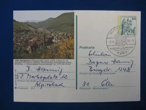 Bildpostkarte P 129 Deutschland Alpirsbach, Schwarzwald