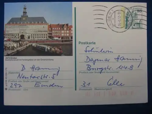 Bildpostkarte P 129 Deutschland Emden an der Emsmündung