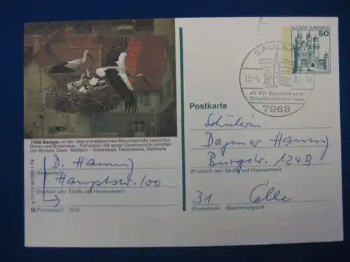 Bildpostkarte P 129 Deutschland Saulgau