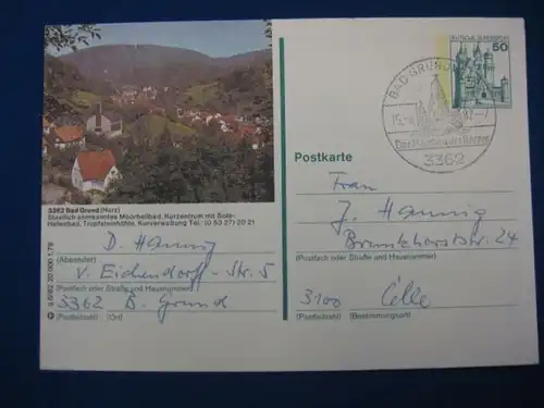 Bildpostkarte P 129 Deutschland Bad Grund (Harz)